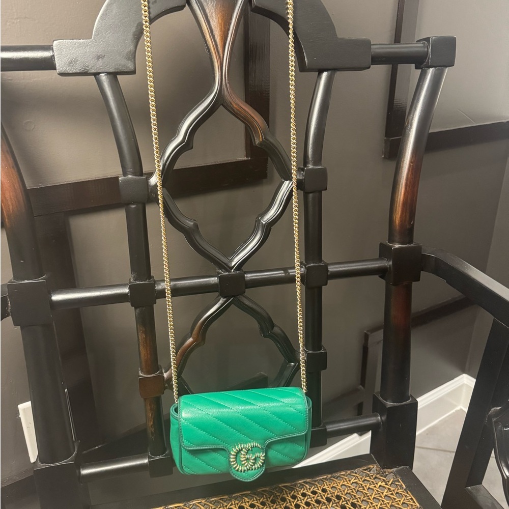Gucci Marmont Emerald green Quilted Mini Bag - Picture 6 of 7